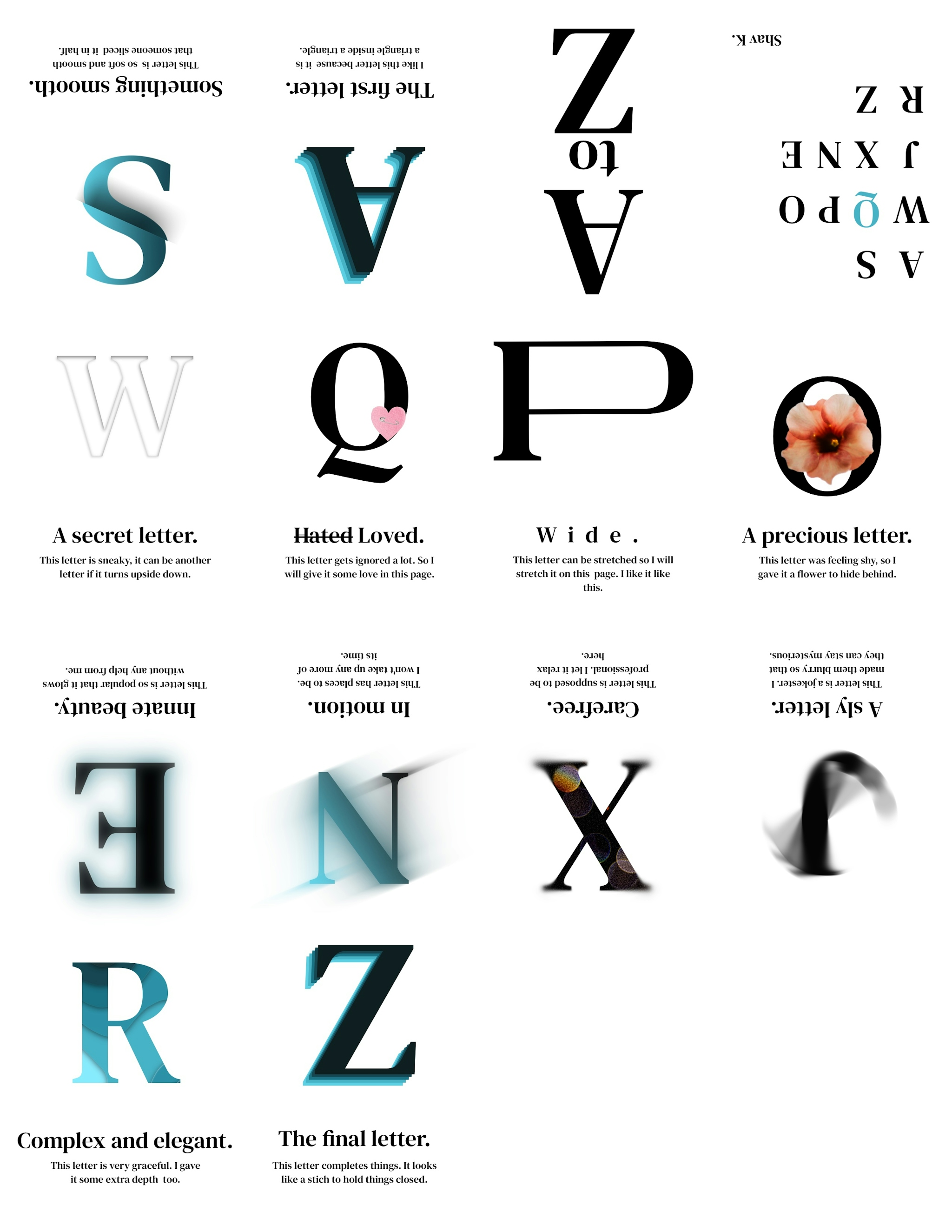 A collage featuring different letters of the alphabet.